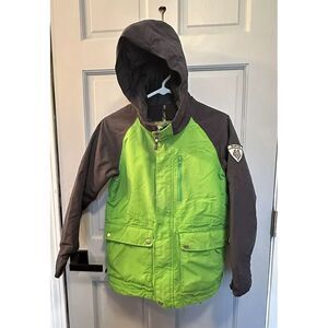 Burton‎ Winter Jacket Boys Size Medium Green Room To Grow Hooded Dry Ride Skiing